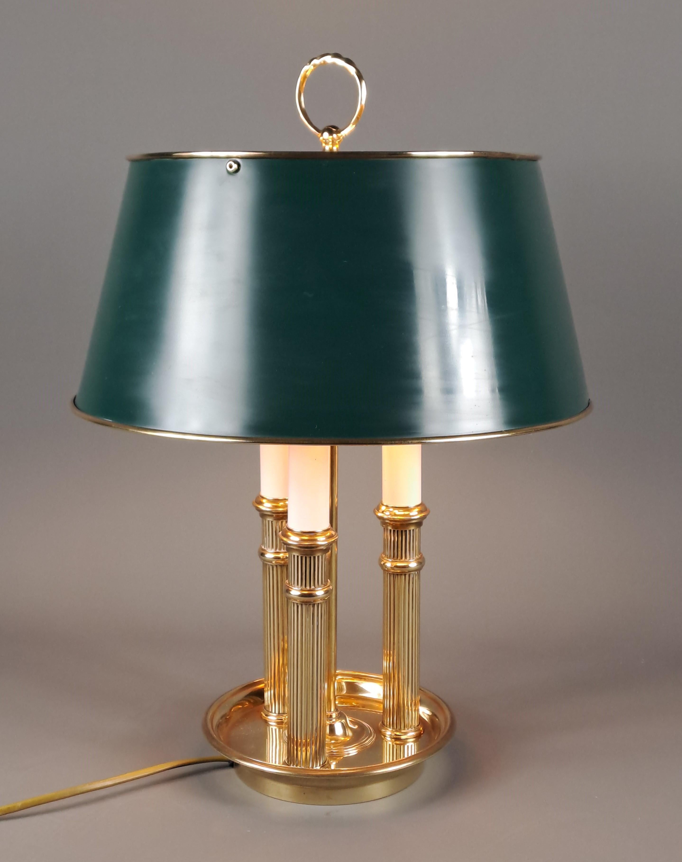 Bouillotte-Lampe im Empire-Stil aus vergoldeter Bronze im Angebot 6