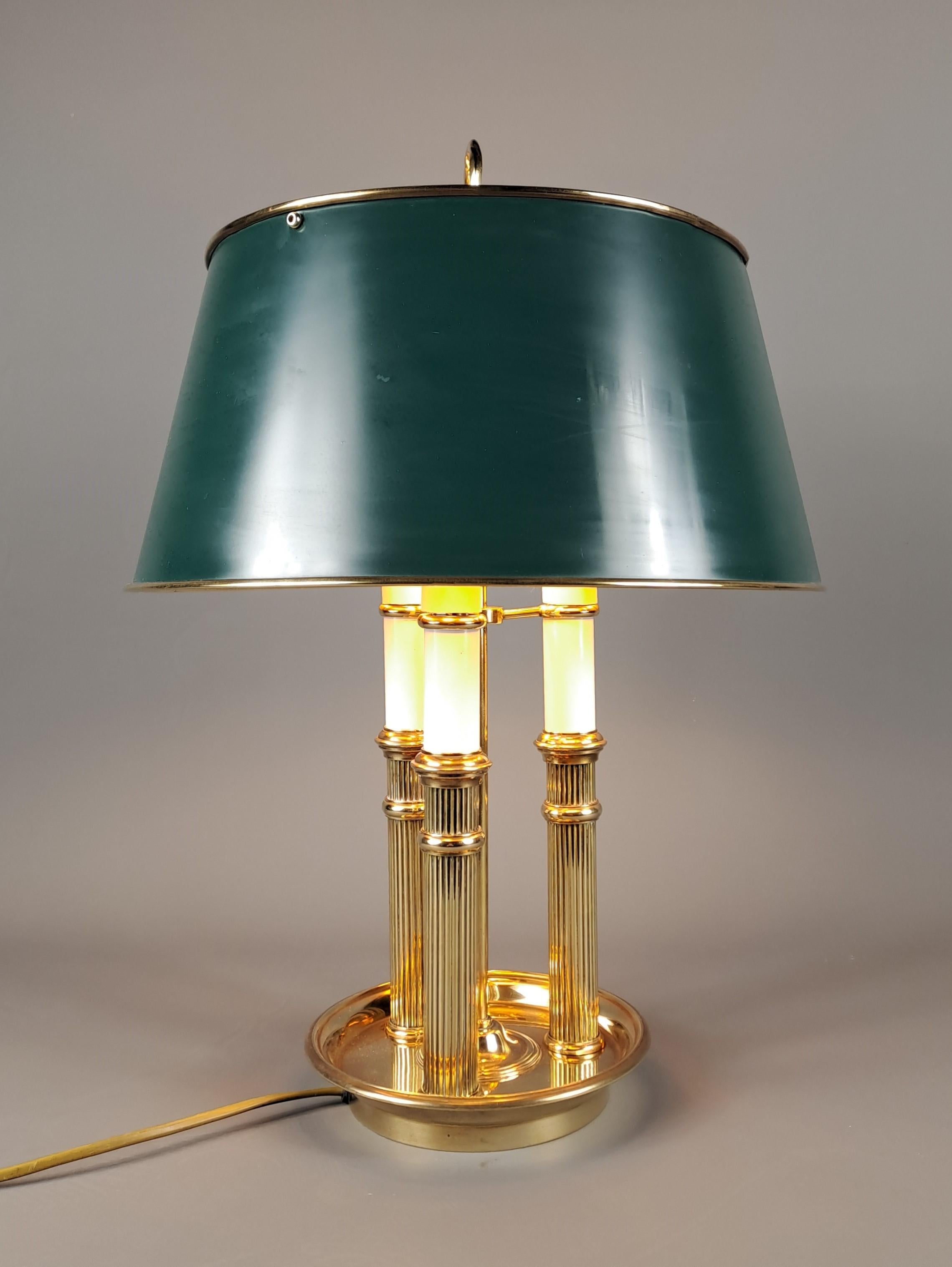 French Empire Style Bouillotte Lamp In Gilt Bronze For Sale