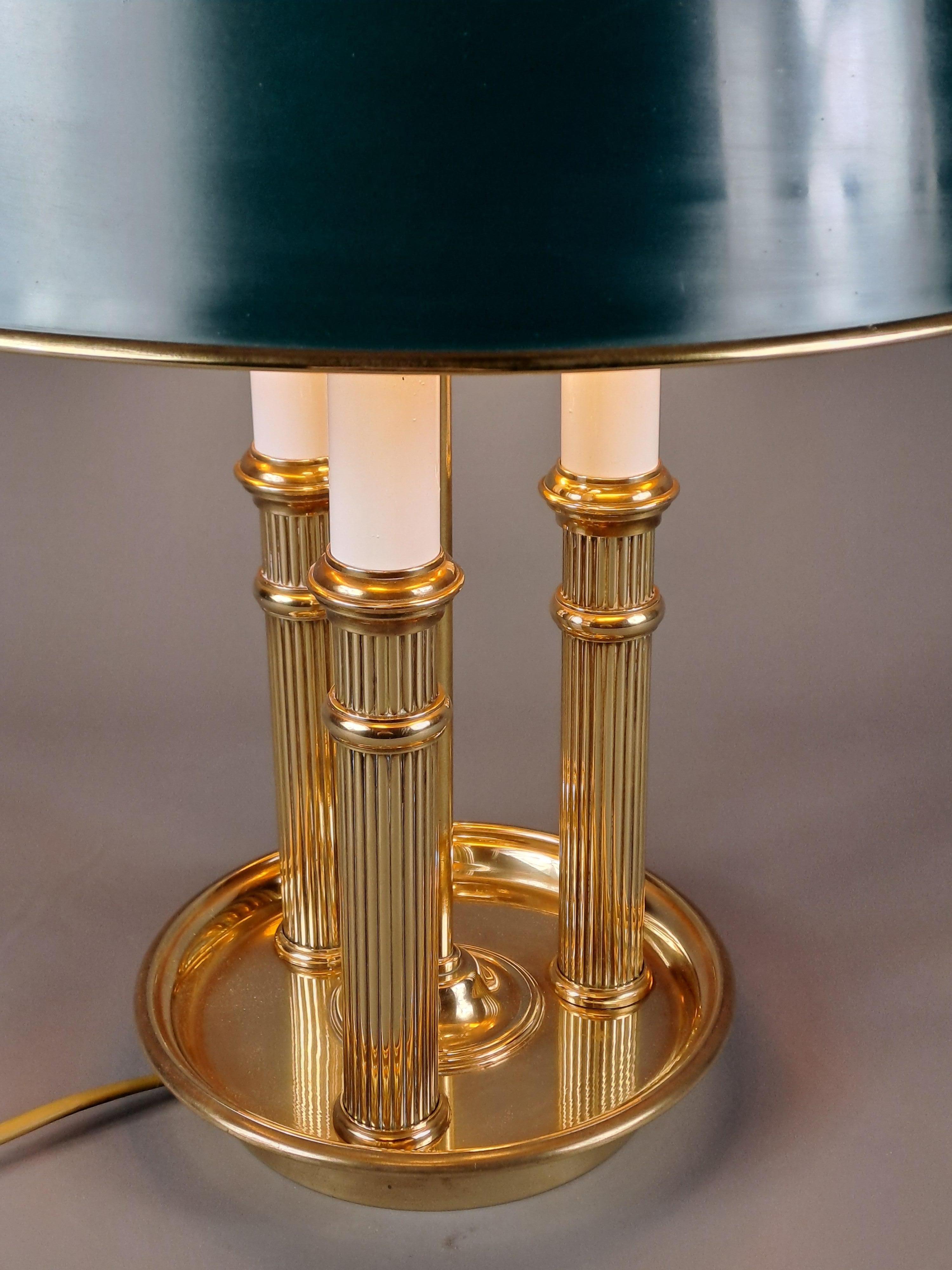 Bouillotte-Lampe im Empire-Stil aus vergoldeter Bronze im Zustand „Hervorragend“ im Angebot in BARSAC, FR