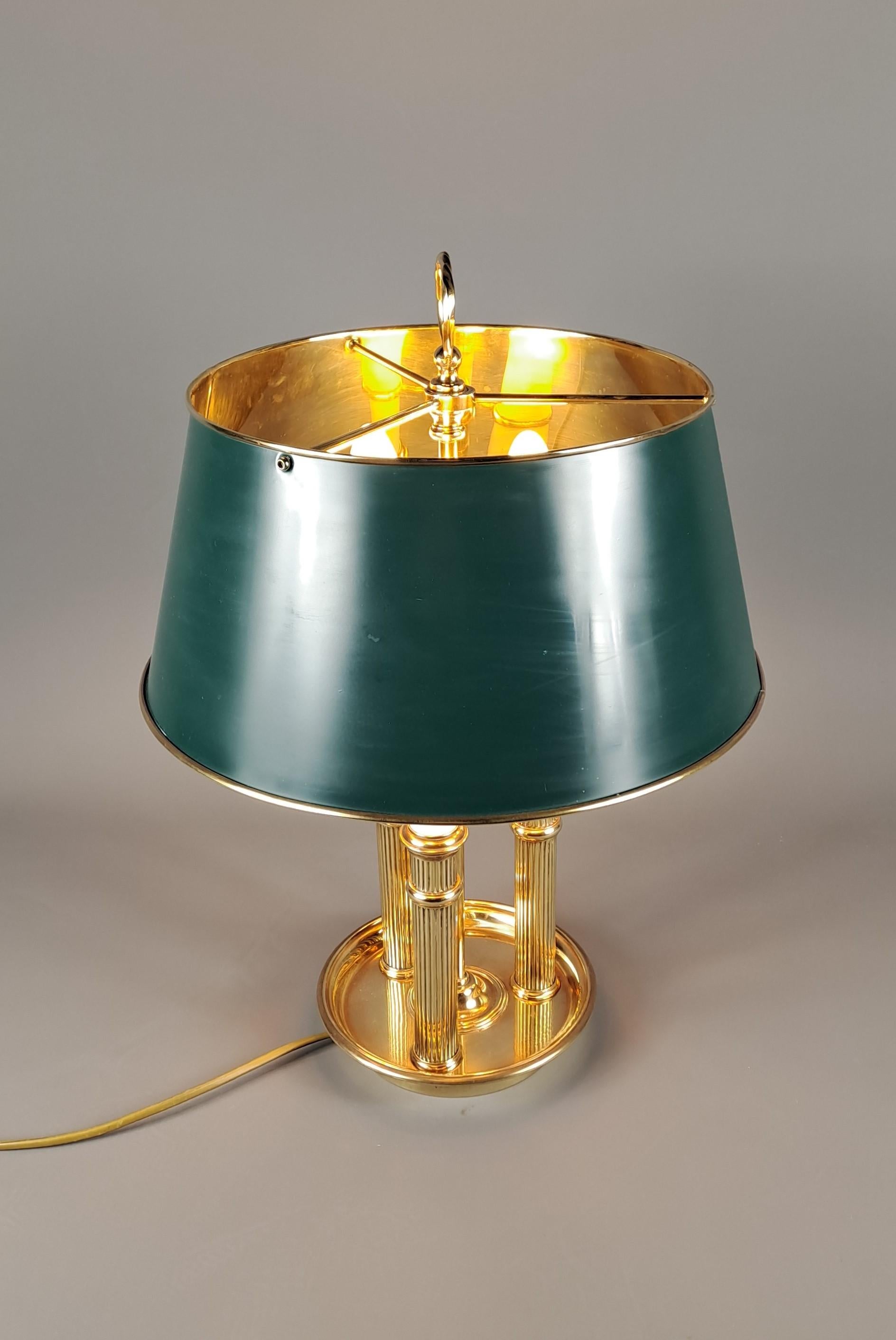 Empire Style Bouillotte Lamp In Gilt Bronze For Sale 2