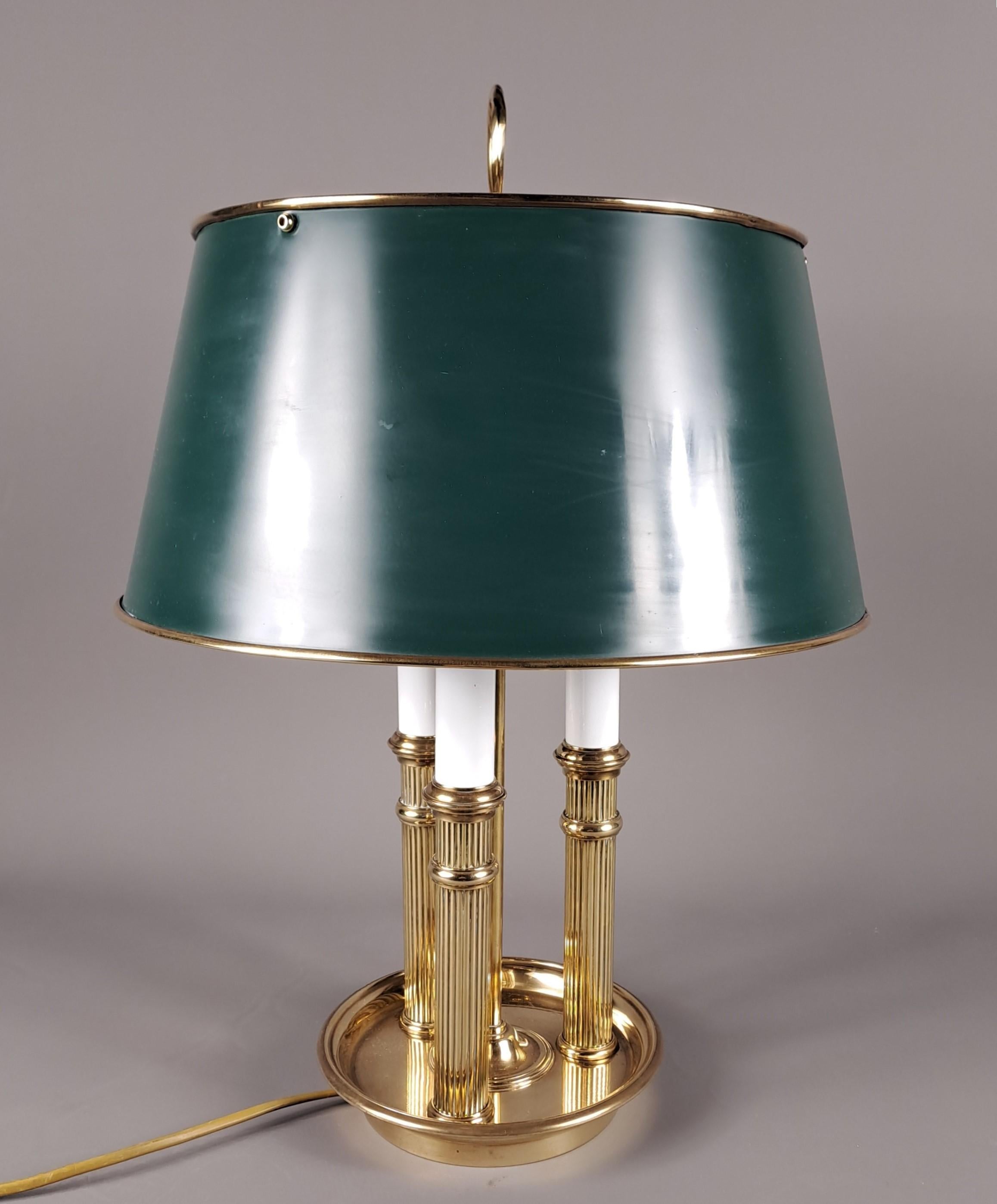 Empire Style Bouillotte Lamp In Gilt Bronze For Sale 4