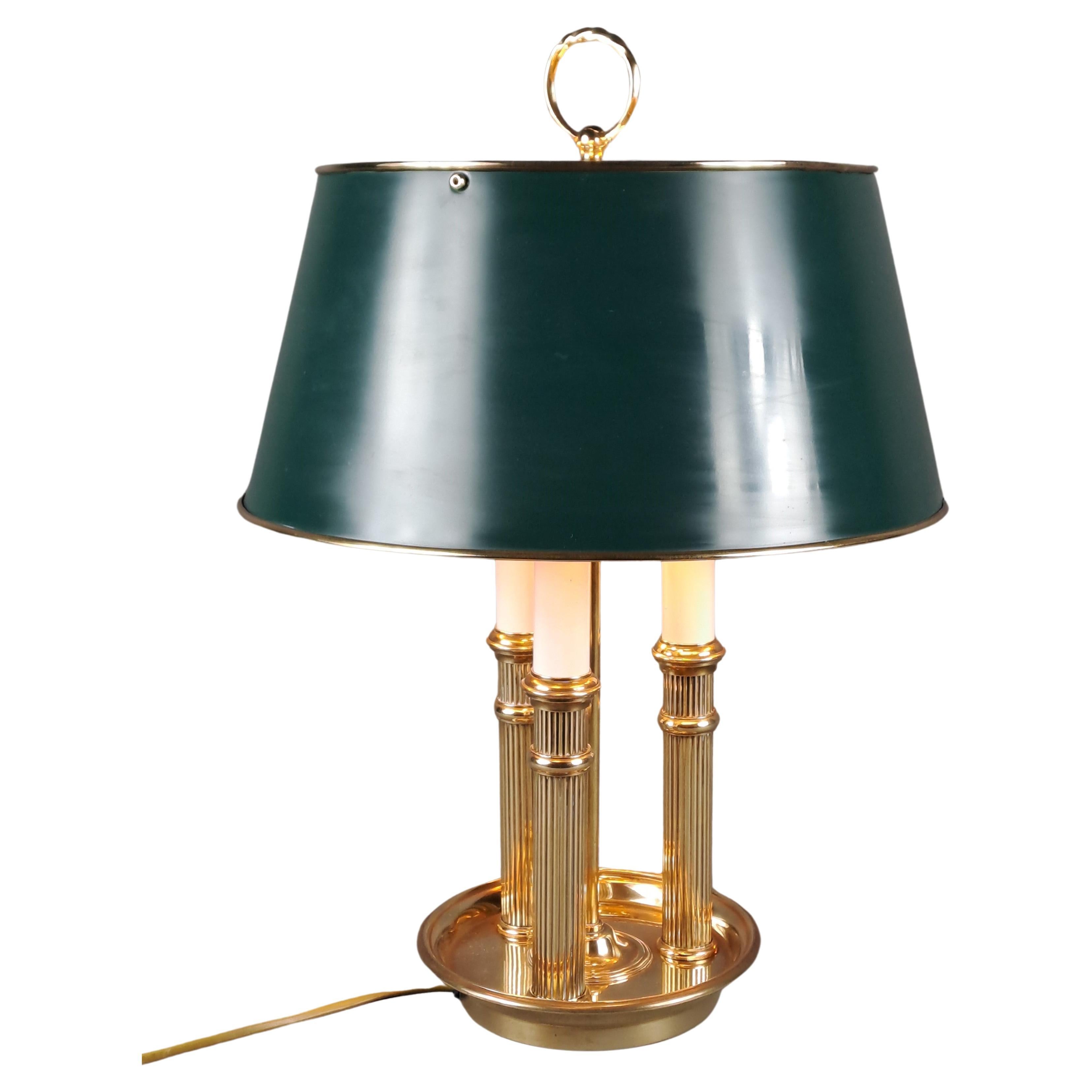 Bouillotte-Lampe im Empire-Stil aus vergoldeter Bronze
