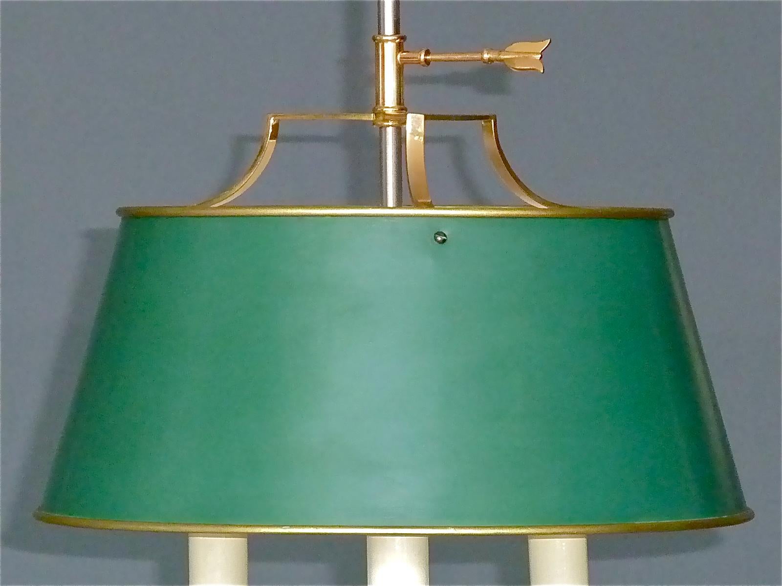 Bouillotte Table Lamp Maison Jansen Charles Gilt Brass Steel Empire Style 1970s In Good Condition In Nierstein am Rhein, DE