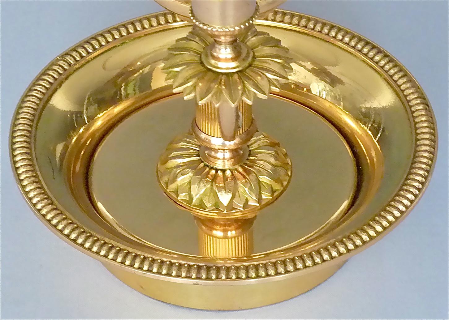 Bouillotte-Tischlampe Maison Jansen Charles, vergoldetes Messing, Empire-Stil, 1970er Jahre 2
