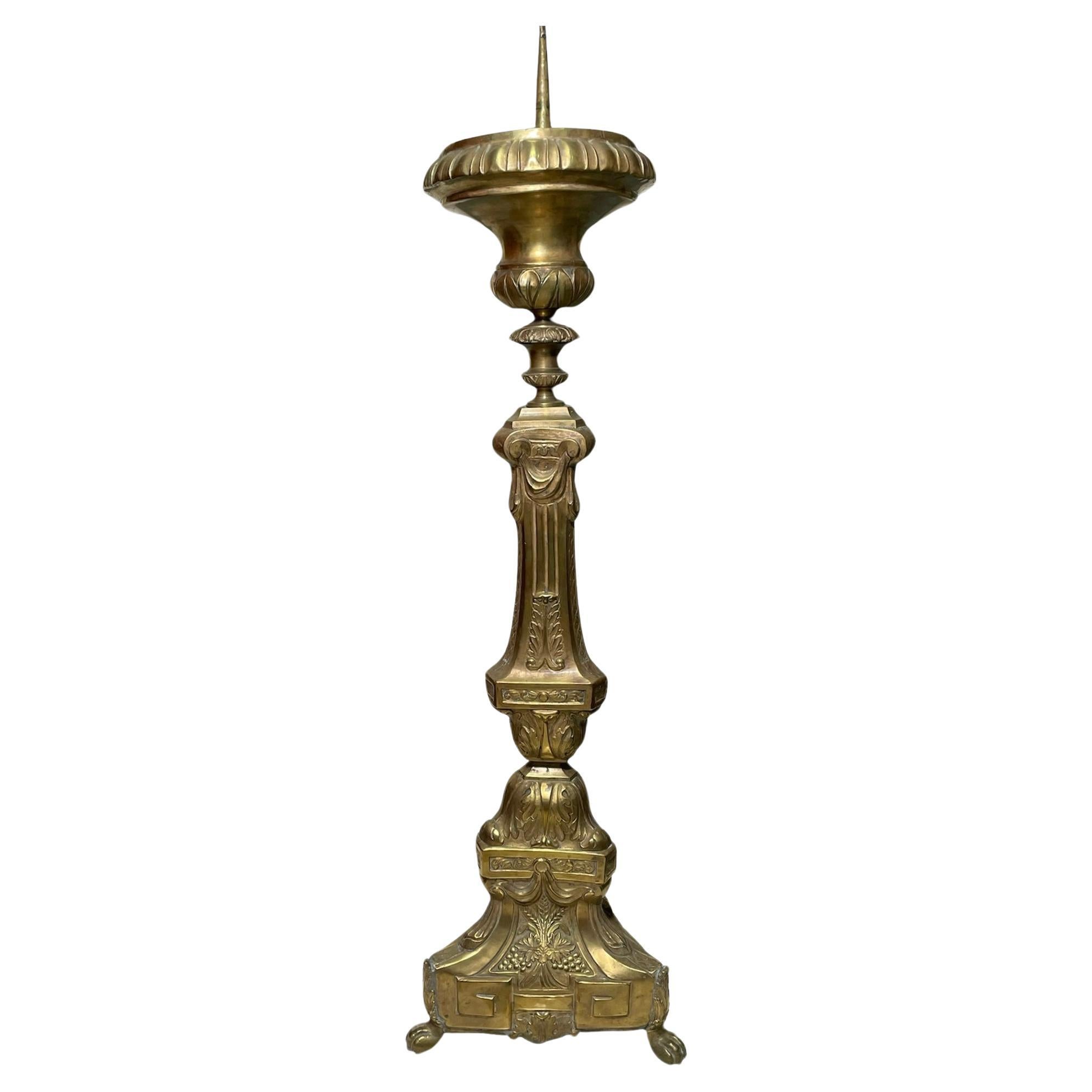 Empire Style Bronze Candle Holder/Candlestick For Sale