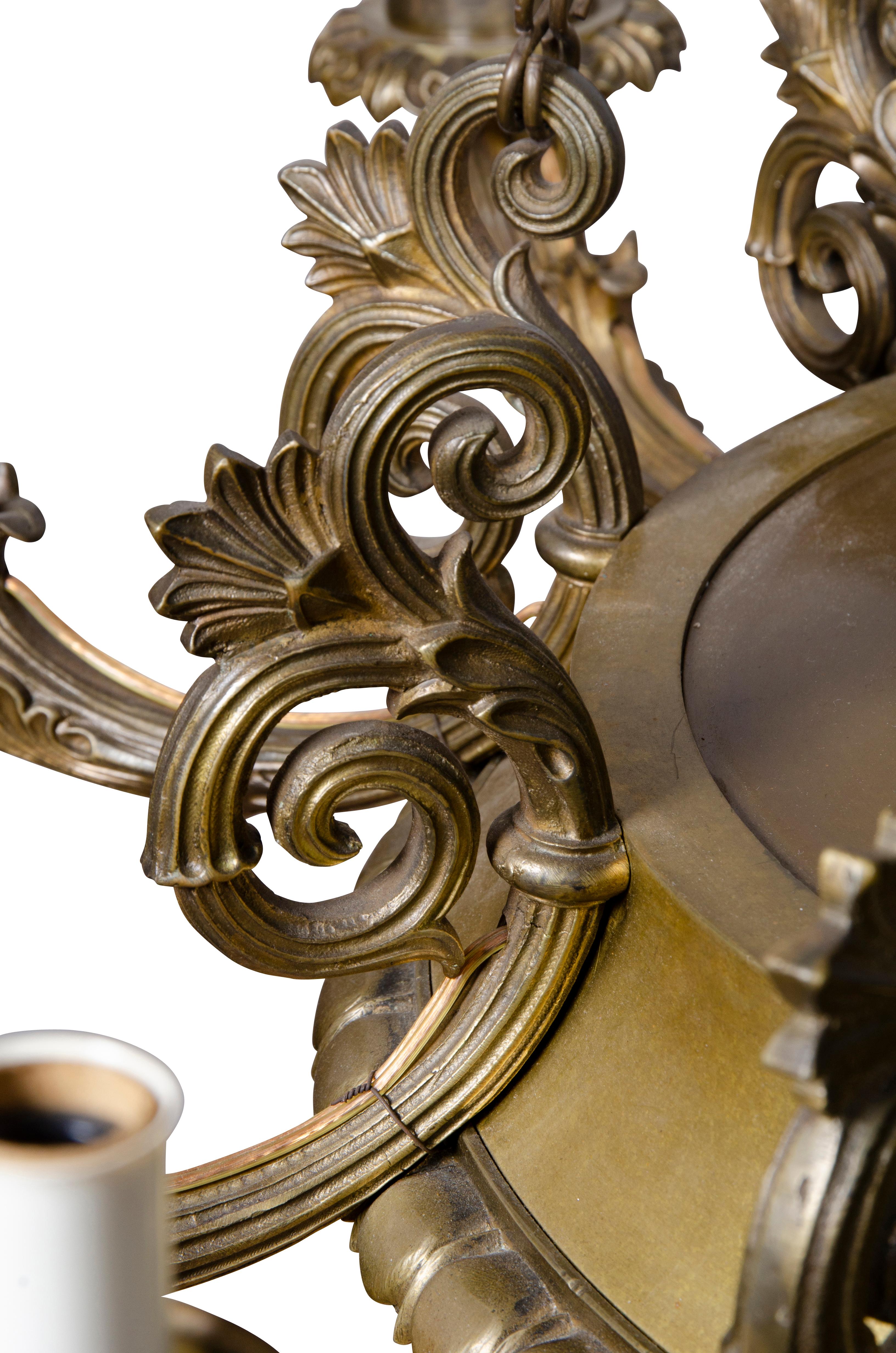 Lampadario in bronzo stile impero in vendita 7