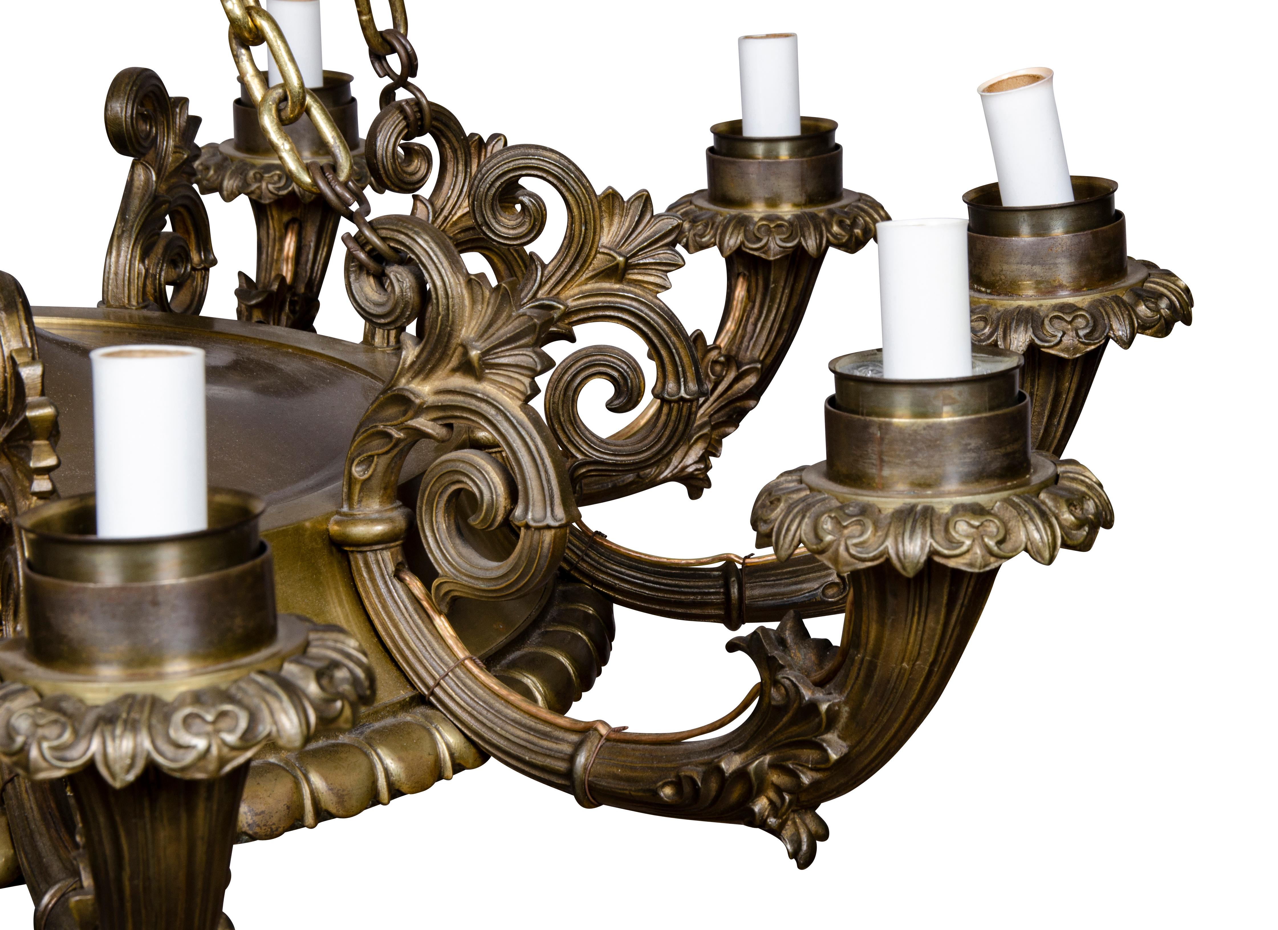 Lampadario in bronzo stile impero In condizioni buone in vendita a Essex, MA