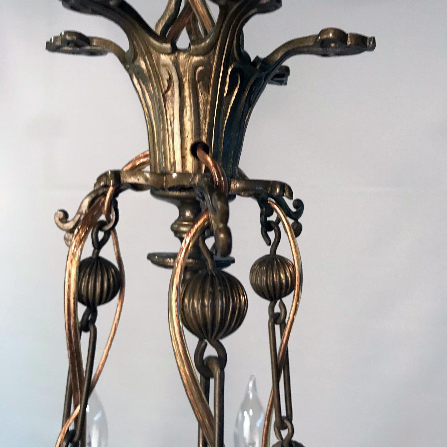 Empire Style Bronze Chandelier In Good Condition In Montreal, QC