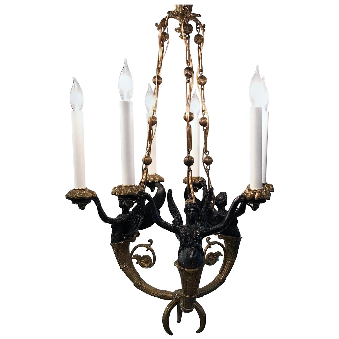 Empire Style Bronze Chandelier