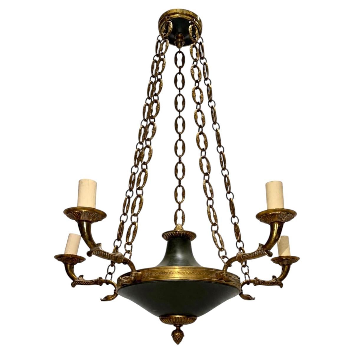 Empire Style Bronze Chandelier