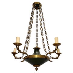 Lampadario in bronzo in stile Impero