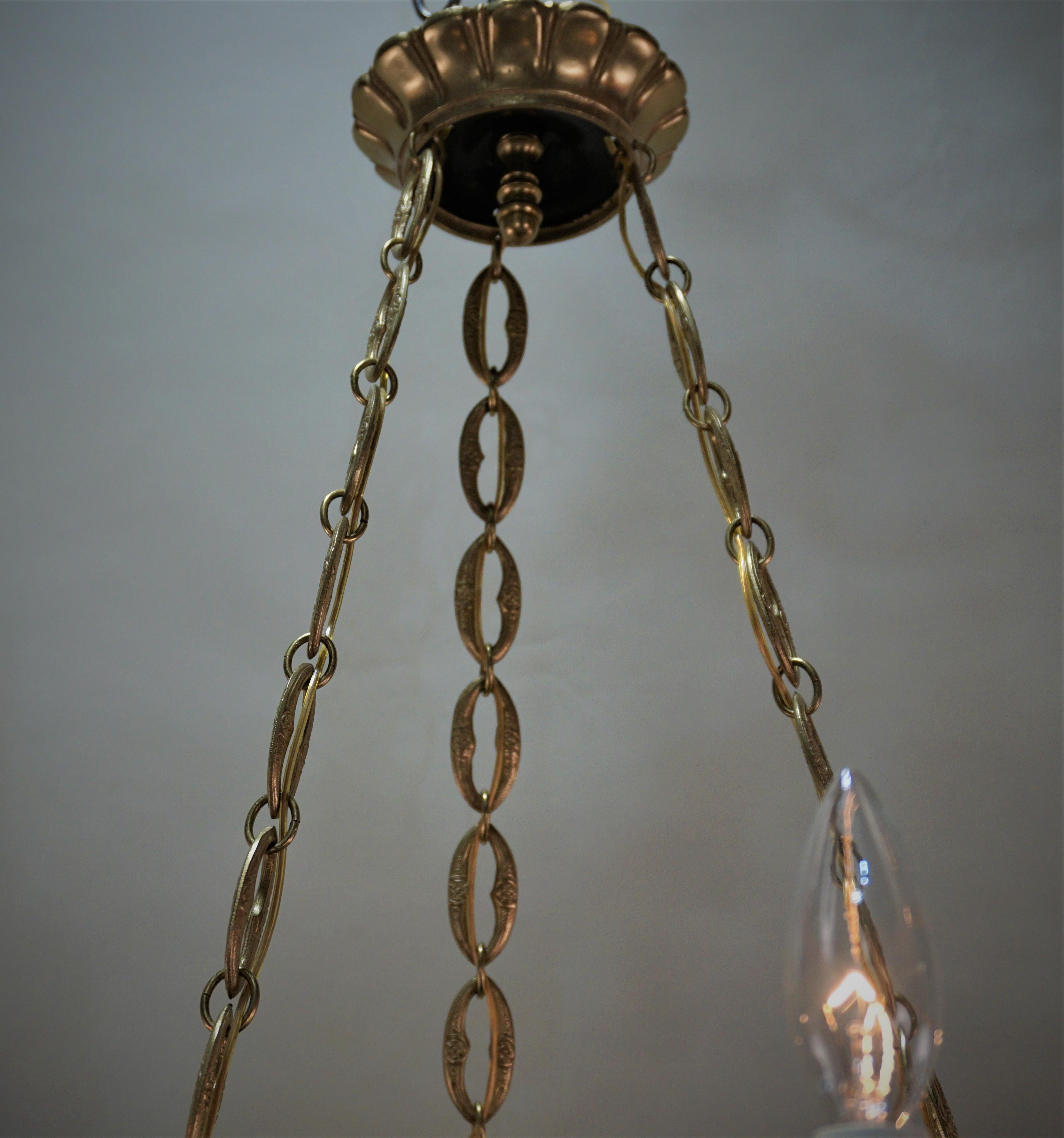 Empire Style Bronze Chandelier with Swan Arms In Good Condition In Fairfax, VA