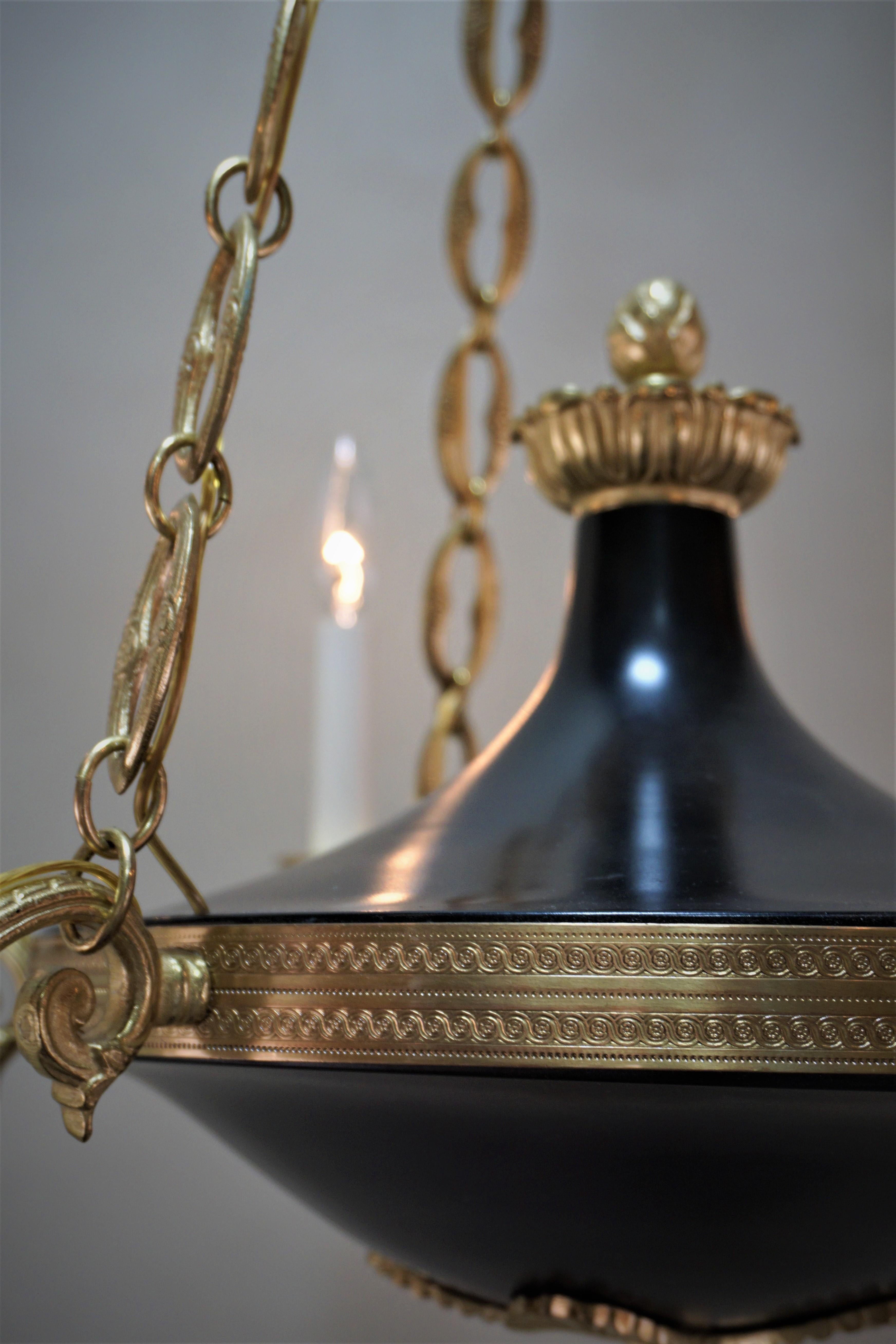 Empire Style Bronze Chandelier with Swan Arms 1