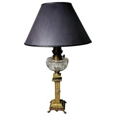 Napoleon III Empire  French Bronze Column Shaped Table Lamp ‘No Lampshade’