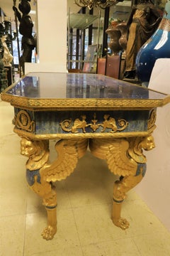Empire Style Bronze Doré and Lapis Lazuli Centre Table