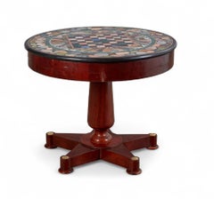 Empire Style Bronze Mounted Queridon Round Table With Specimen Marble Top