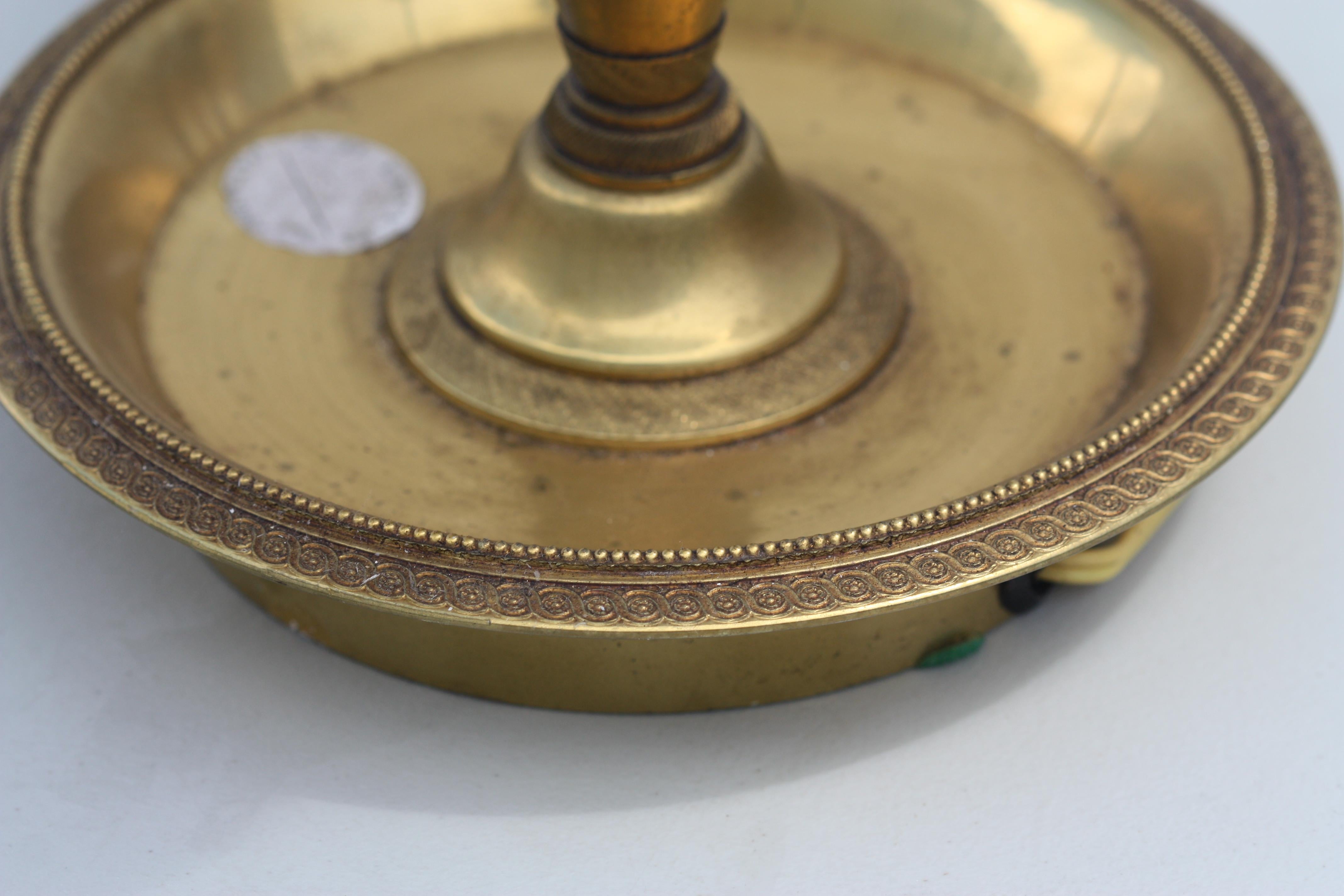 20th Century Empire Style Bronze Three-Light Bouillotte Lamp For Sale