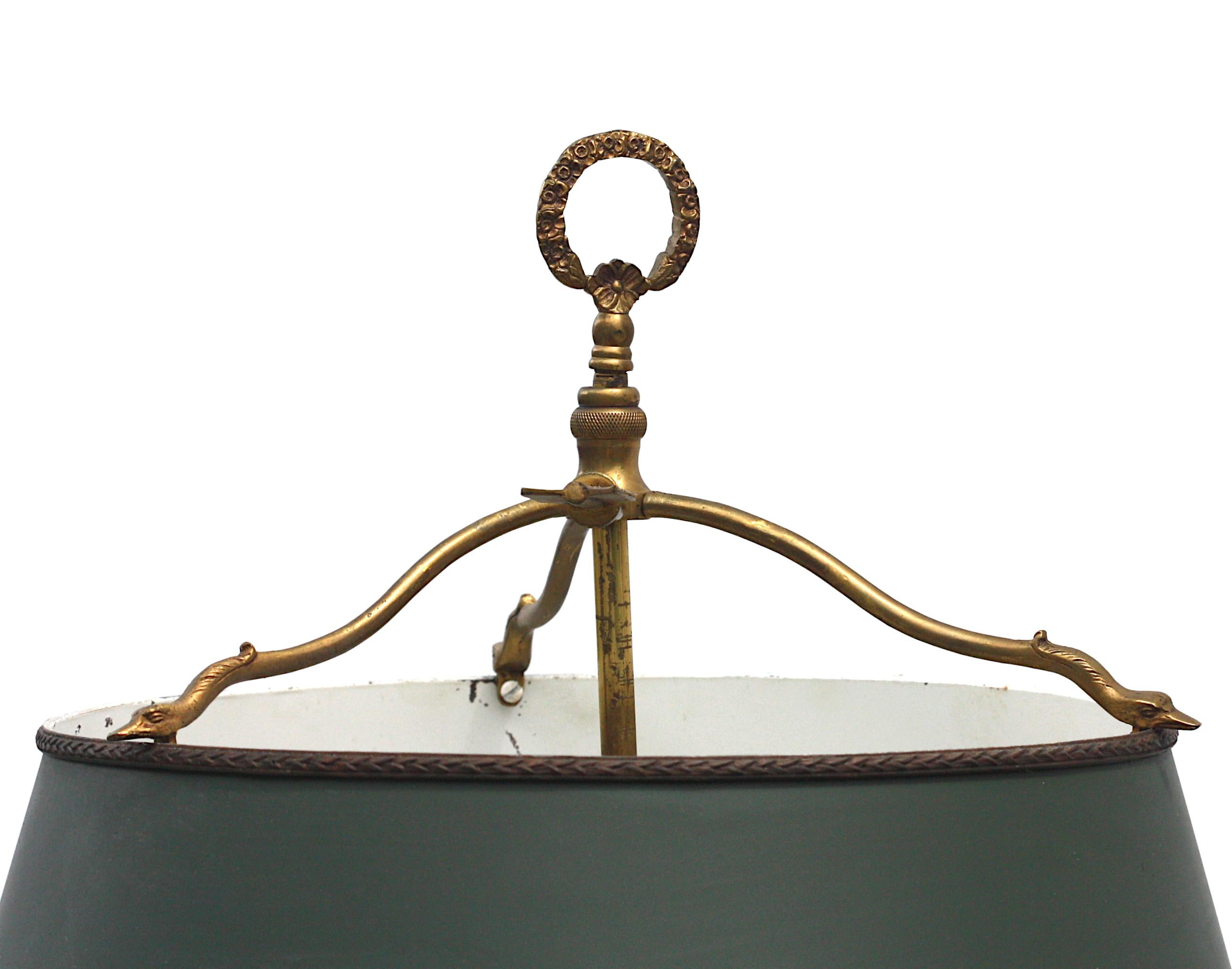 Empire Style Bronze Three-Light Bouillotte Lamp For Sale 3