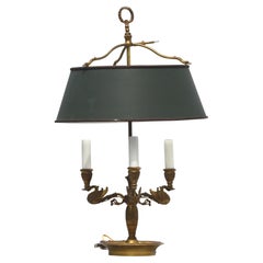Lampada Bouillotte a tre luci in stile impero in bronzo