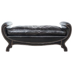 Empire Style Brown Leather Bench