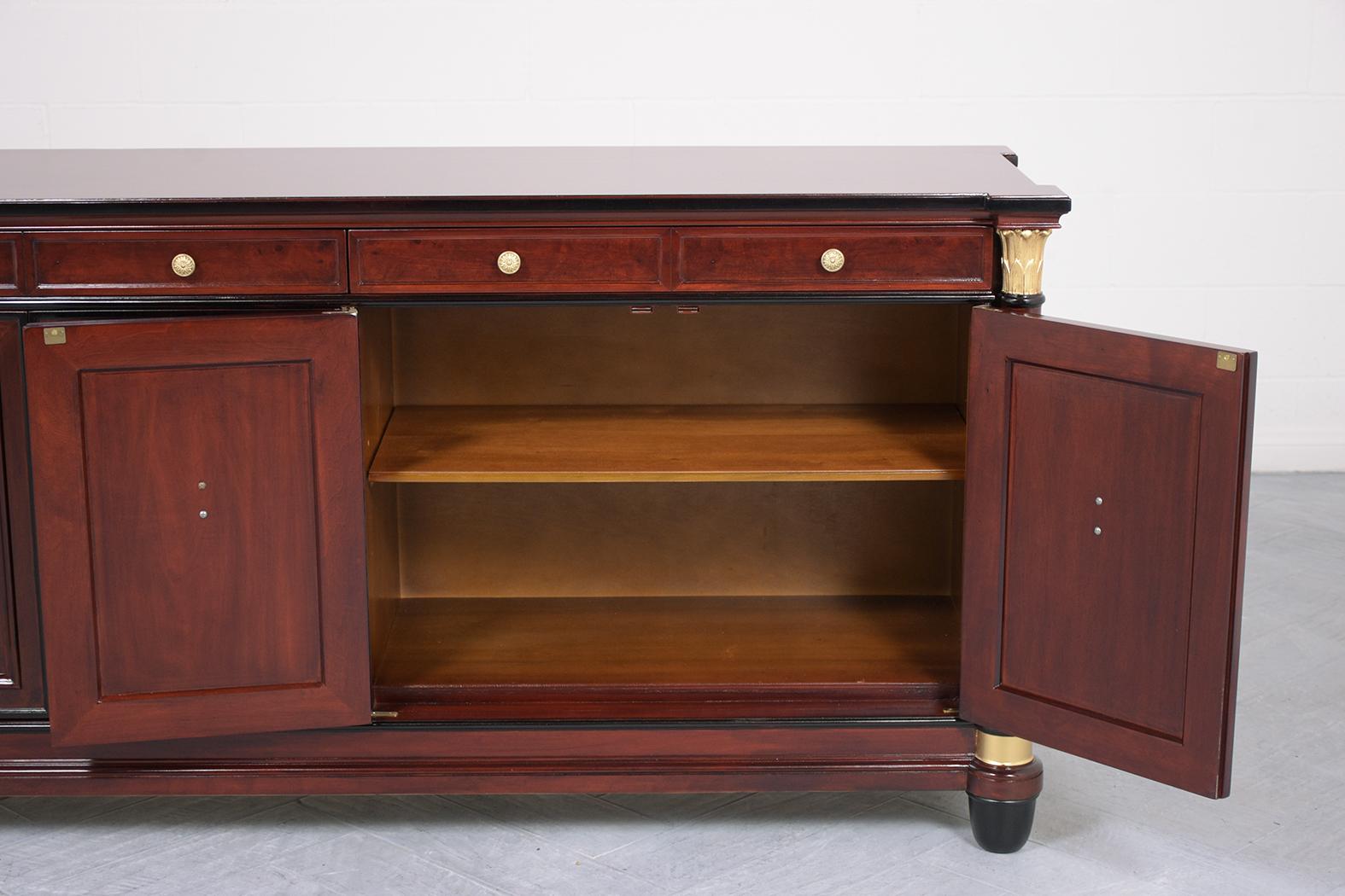 Vintage 1970s Empire Style Mahogany Lacquered Buffet 4