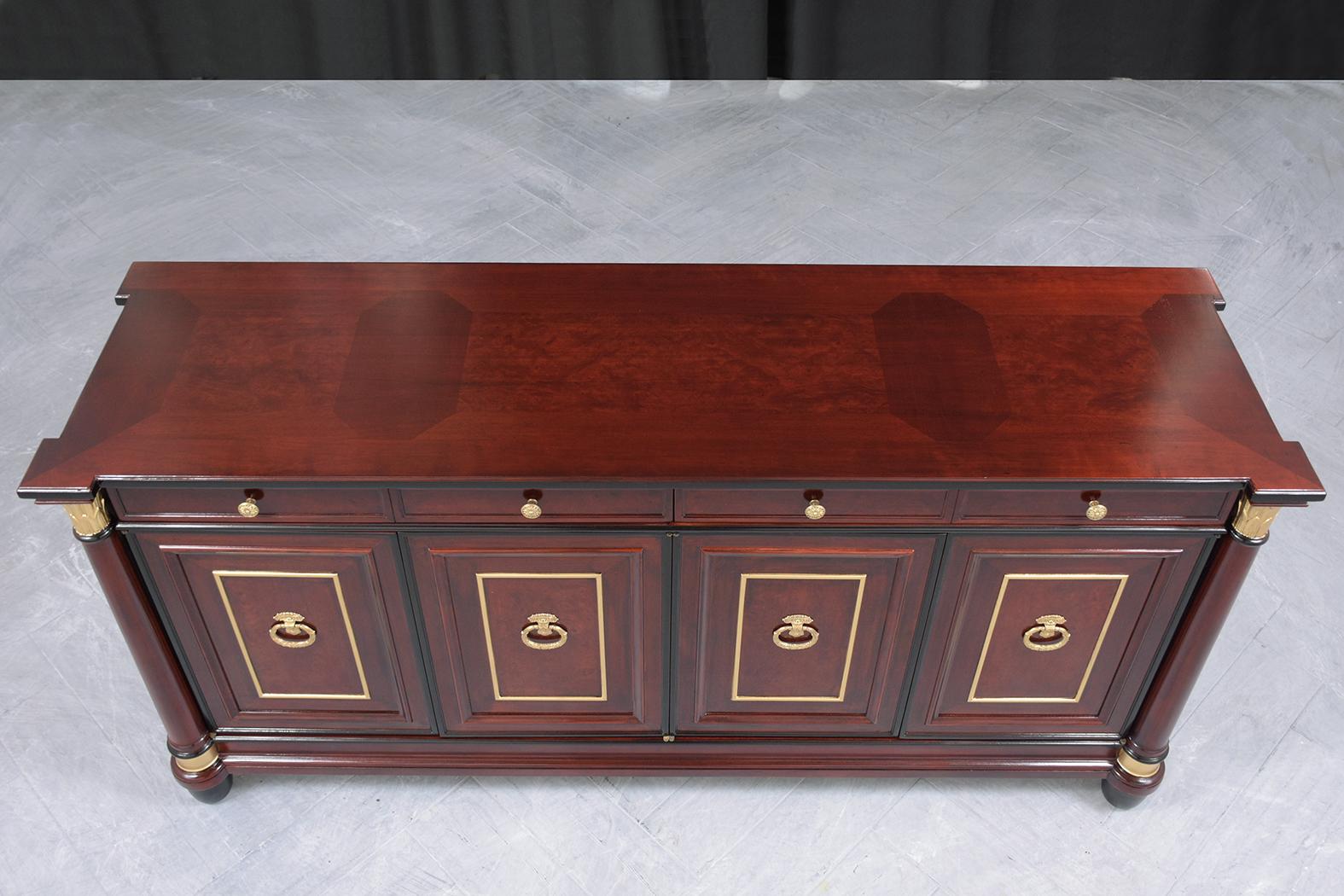 Late 20th Century Vintage 1970s Empire Style Mahogany Lacquered Buffet