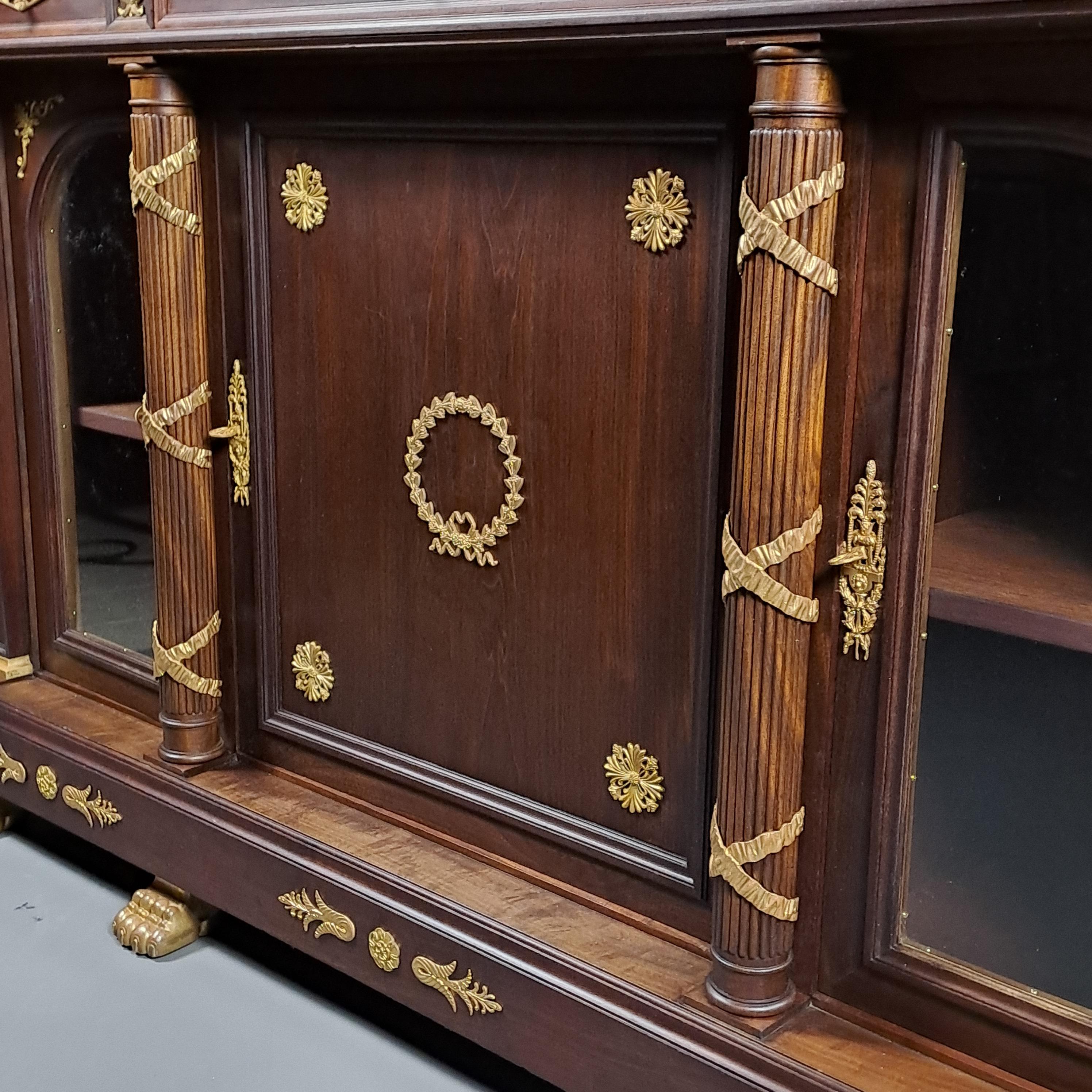 Empire Style Buffet in Mahogany and Gilt Bronze For Sale 6