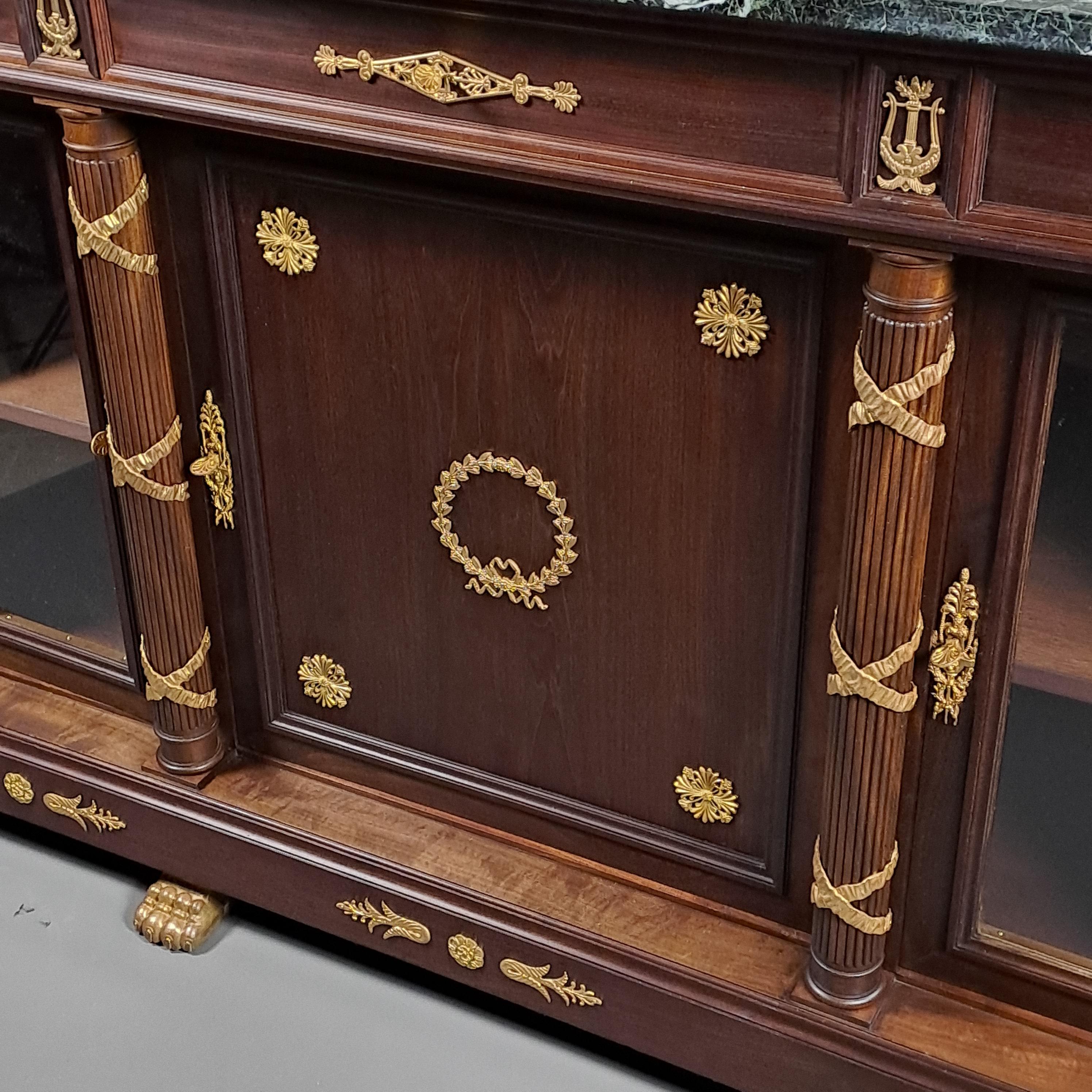 Empire Style Buffet in Mahogany and Gilt Bronze For Sale 2