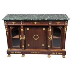 Empire Style Buffet in Mahogany and Gilt Bronze
