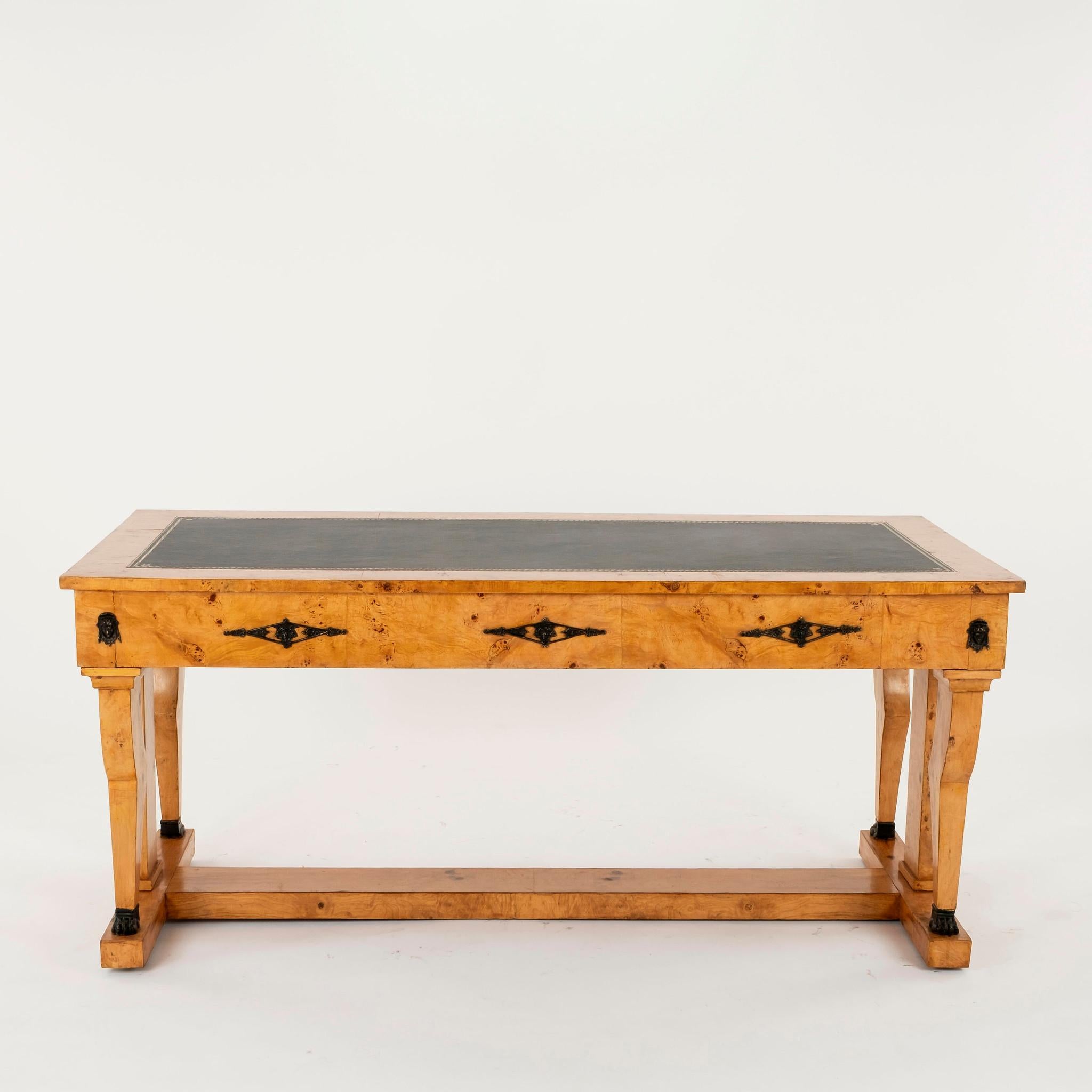 Veneer Empire Style Burlwood Desk For Sale
