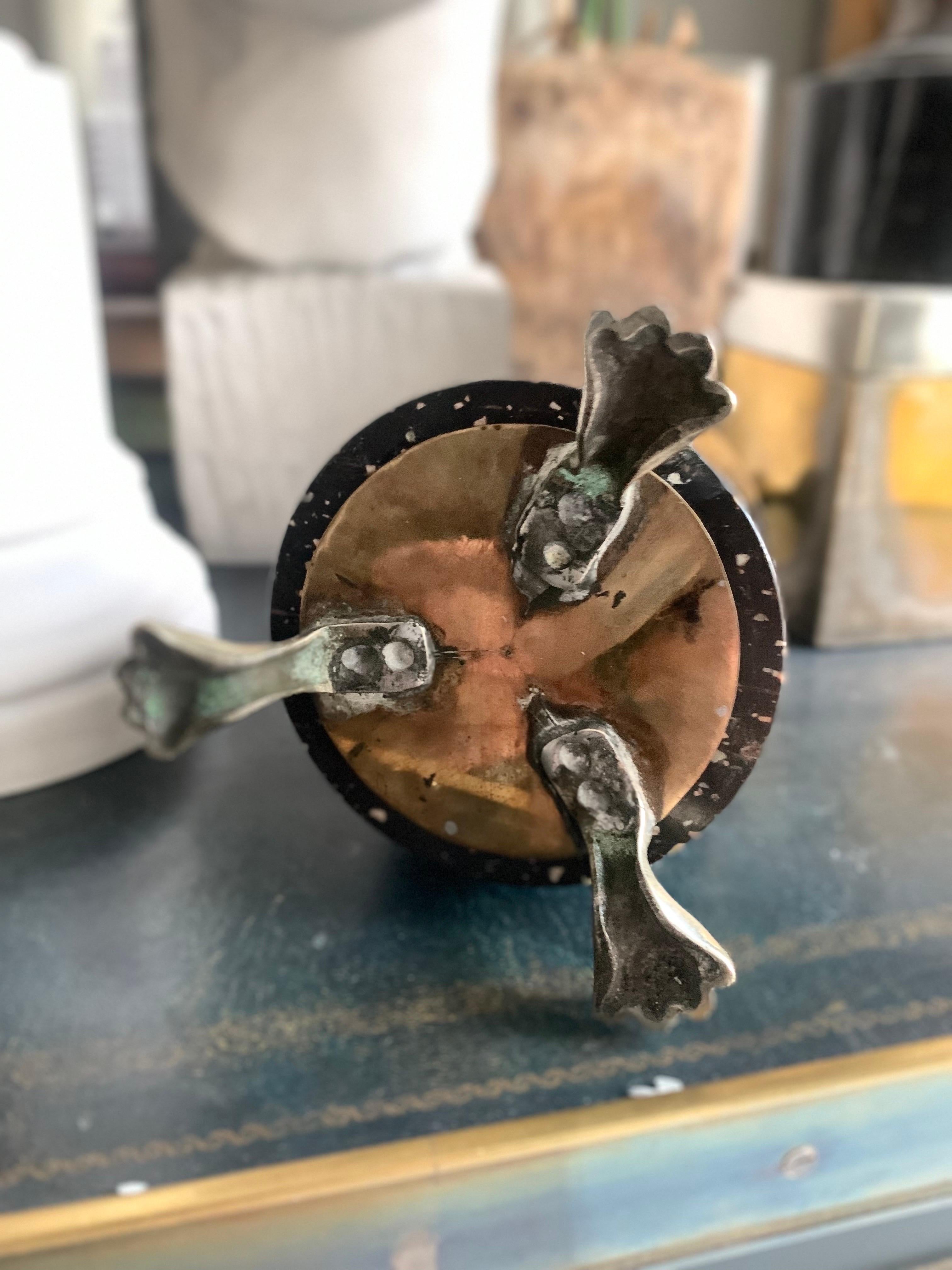 Empire Style Candlestick Bronze and Porphyry Base For Sale 10
