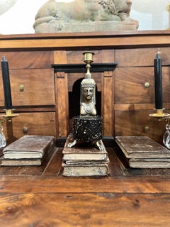 Empire Style Candlestick Bronze and Porphyry Base