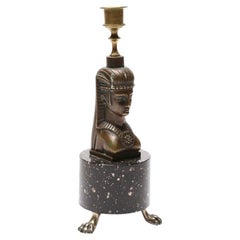 Candeliere stile impero Base in bronzo e porfido
