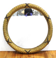 Empire Style Carved GIltwood Round Wall Mirror