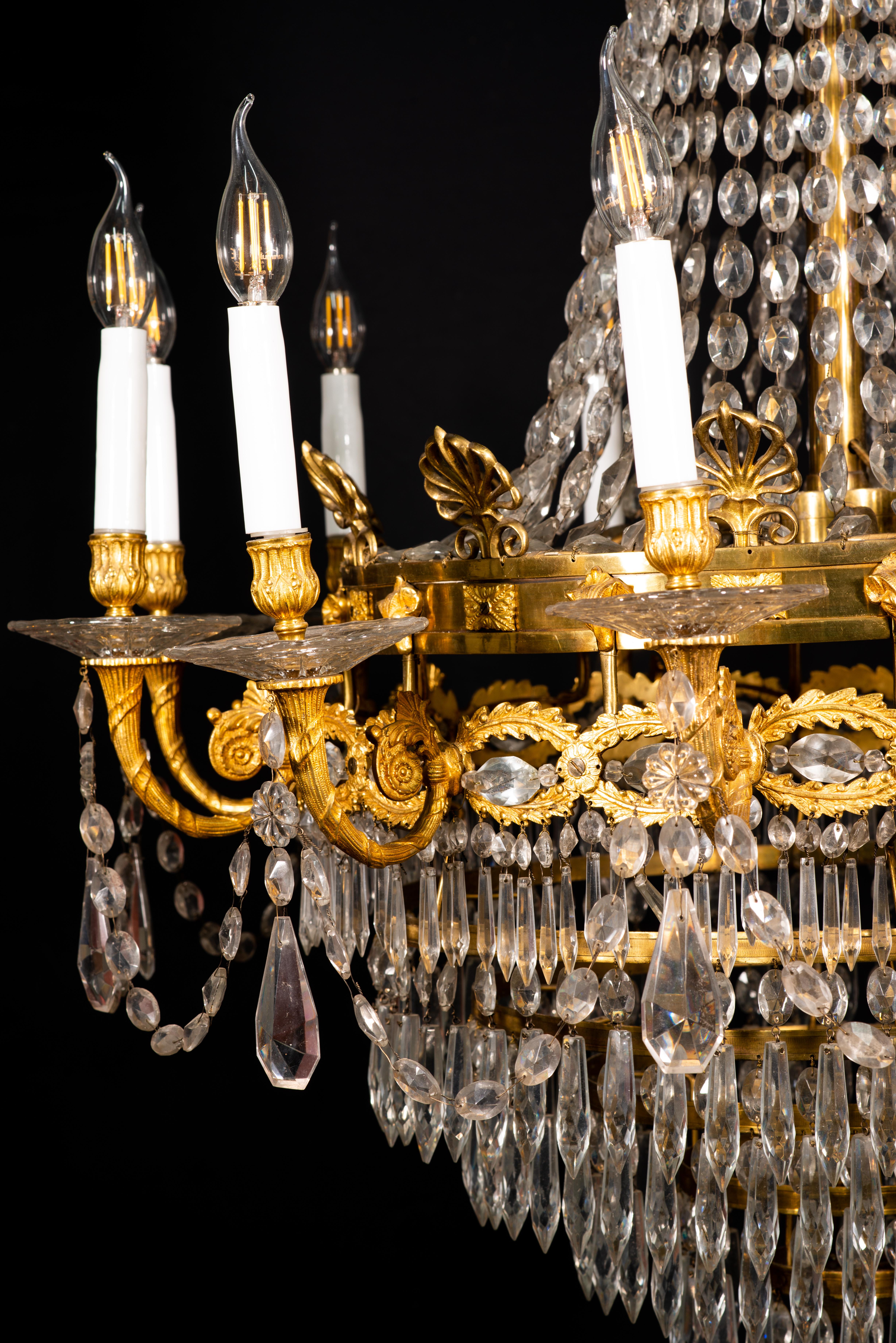 Deckenleuchte im Empire-Stil. Bronze und Glas. 19. Jahrhundert. (Sonstiges) im Angebot