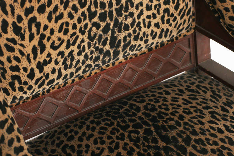 Empire Style Chair Pair with Leopard Print Covering 1