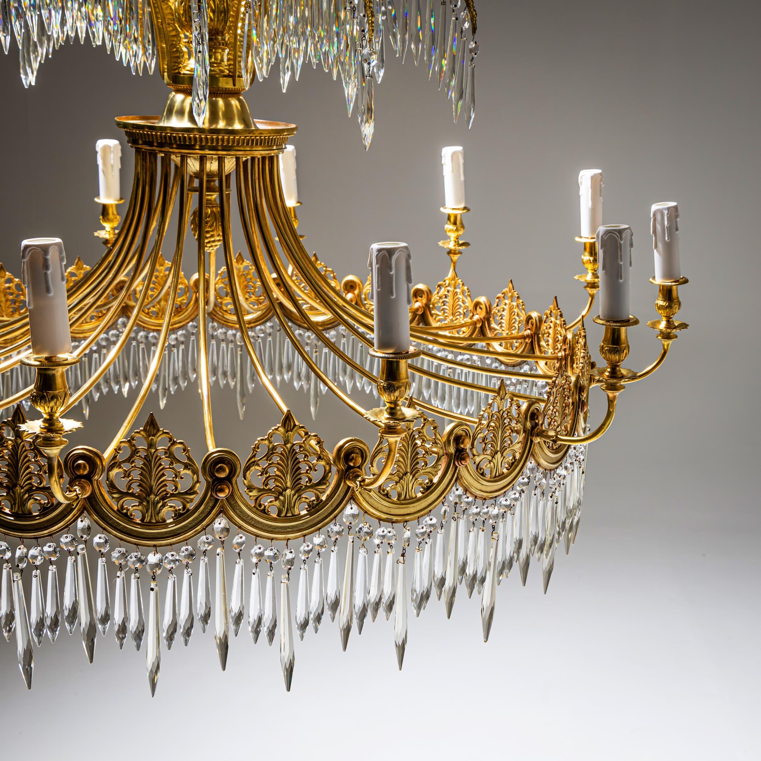 Empire-style Chandelier after Schinkel, probably Berlin, early 20th Century im Angebot 4