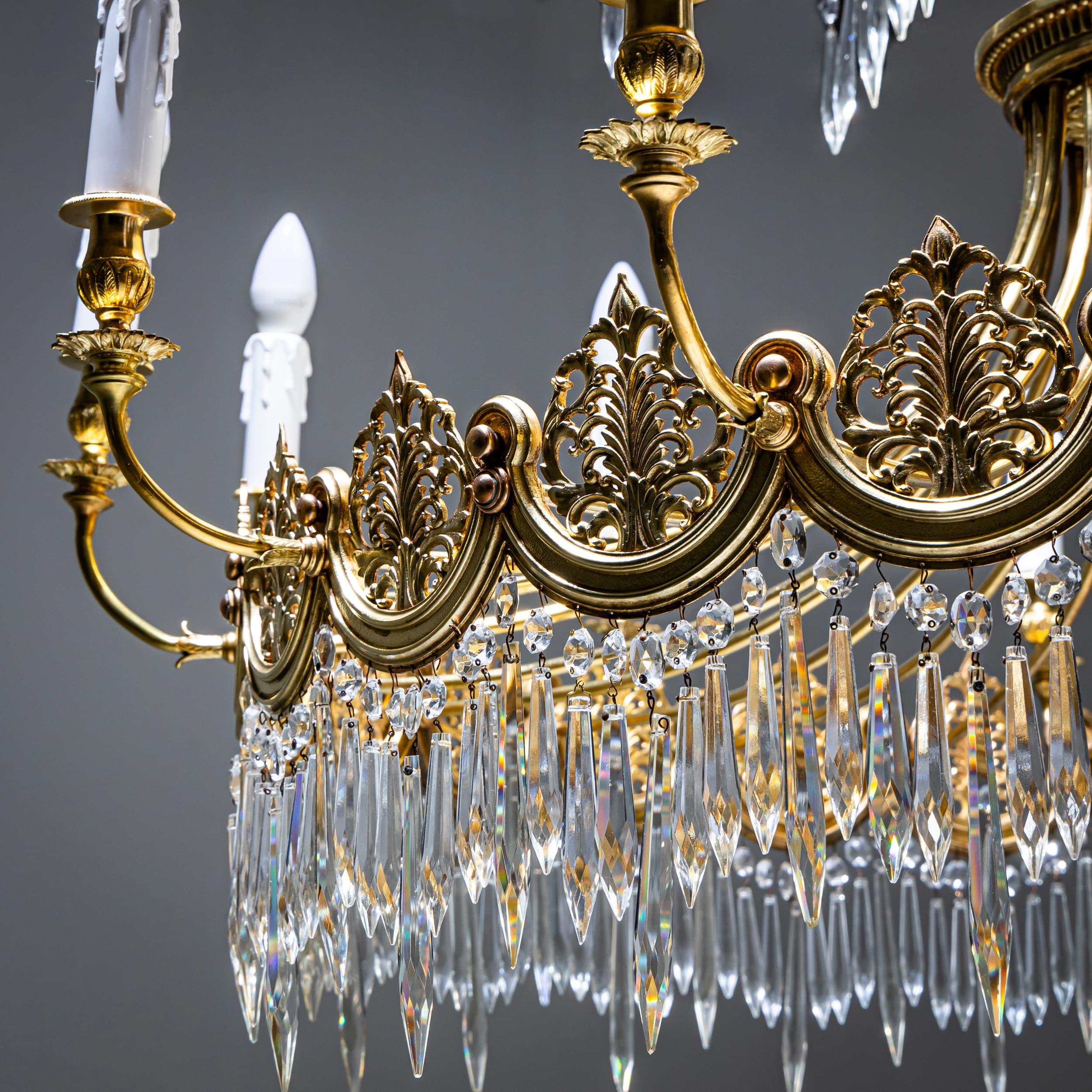 Empire-style Chandelier after Schinkel, probably Berlin, early 20th Century im Angebot 7