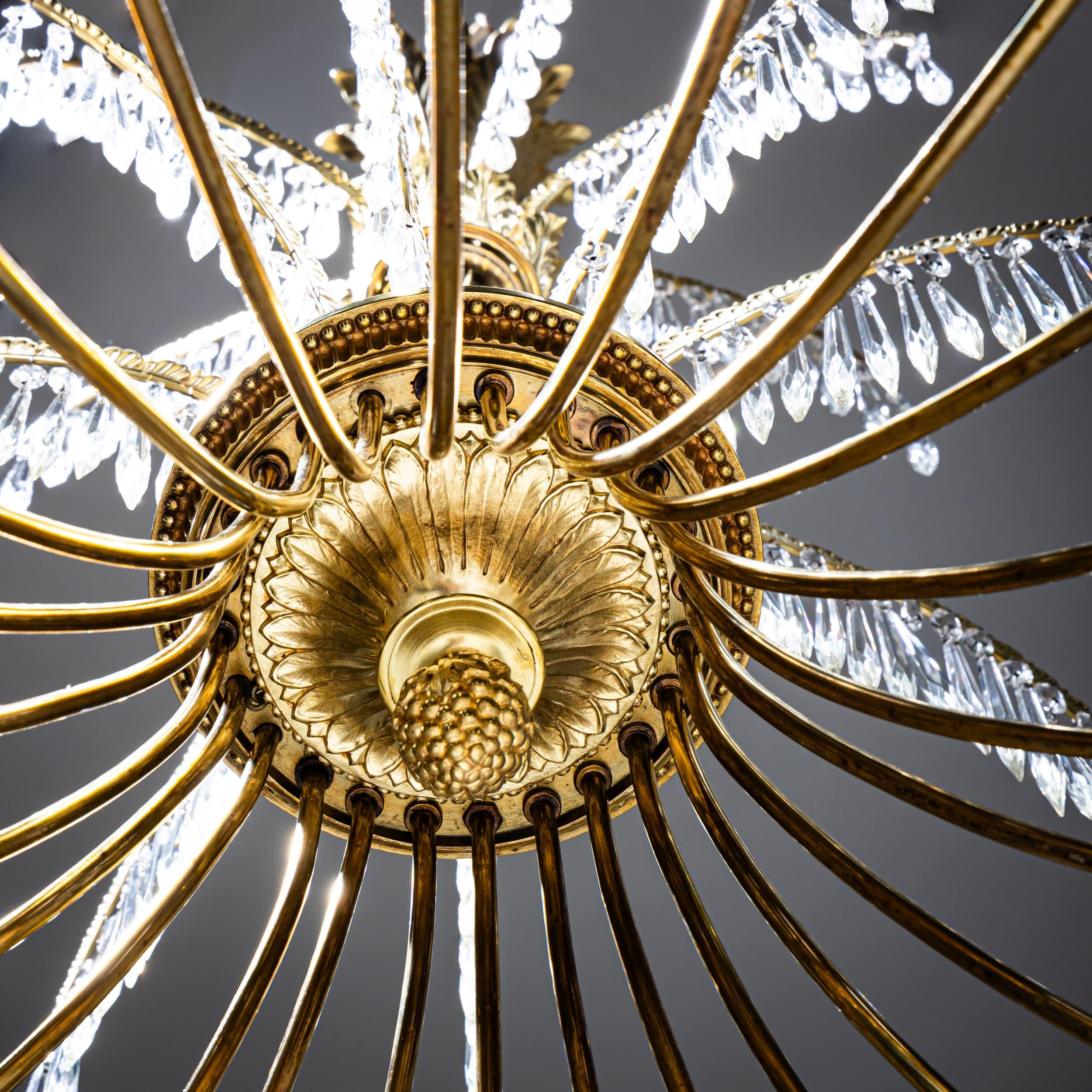 Empire-style Chandelier after Schinkel, probably Berlin, early 20th Century im Angebot 10