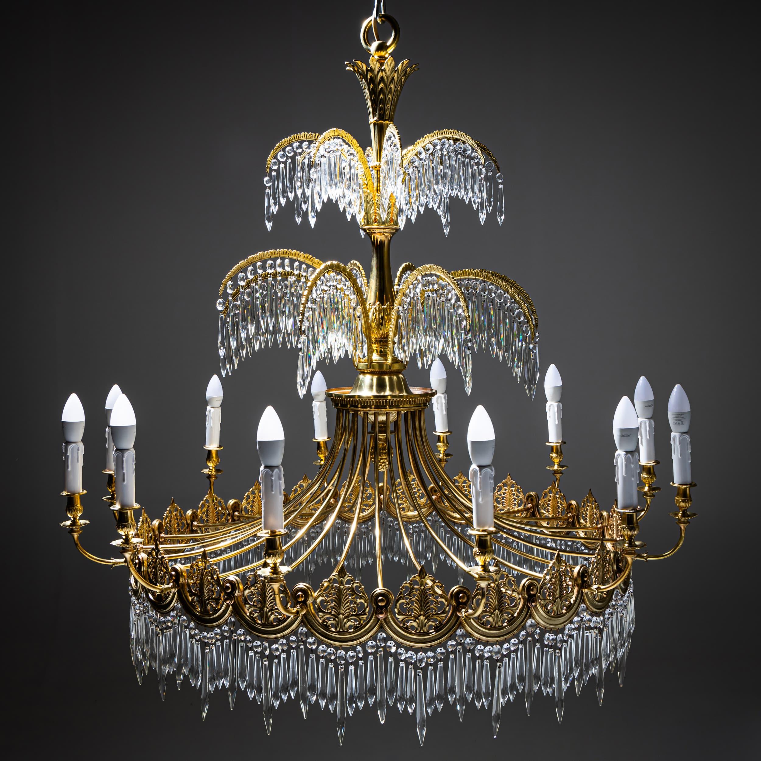 Empire-style Chandelier after Schinkel, probably Berlin, early 20th Century (Deutsch) im Angebot