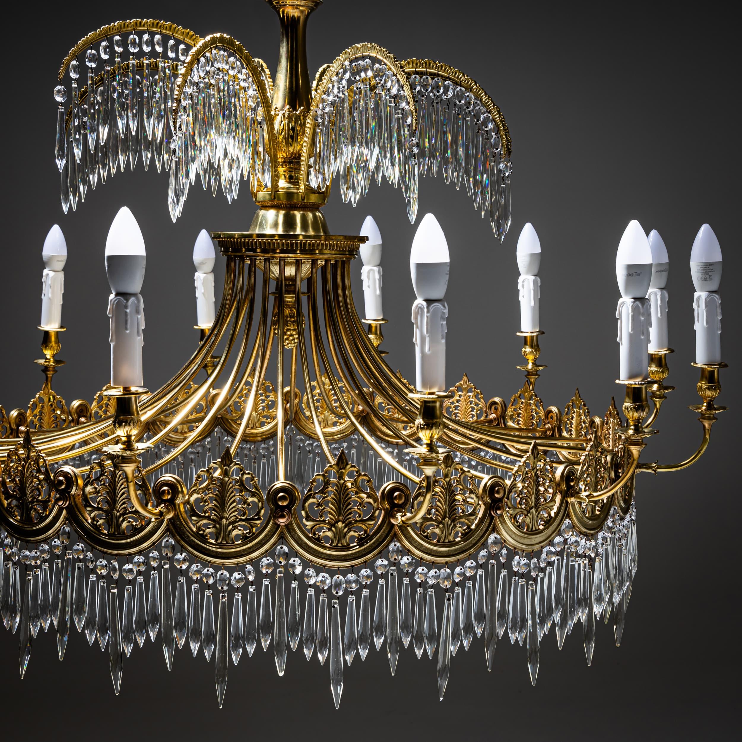 Empire-style Chandelier after Schinkel, probably Berlin, early 20th Century im Zustand „Gut“ im Angebot in Greding, DE