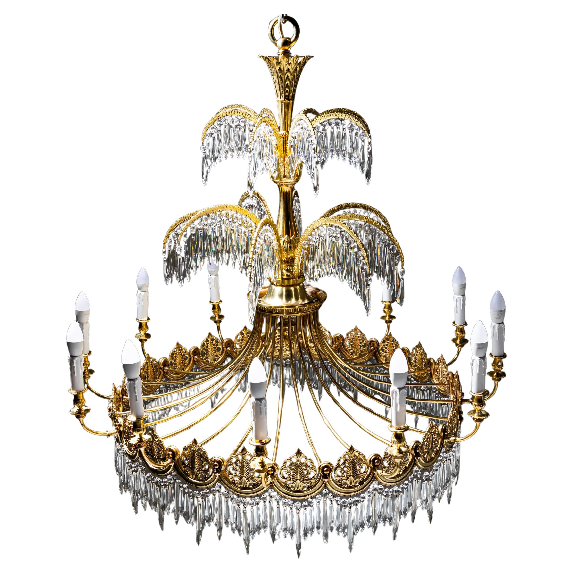 Empire-style Chandelier after Schinkel, probably Berlin, early 20th Century im Angebot