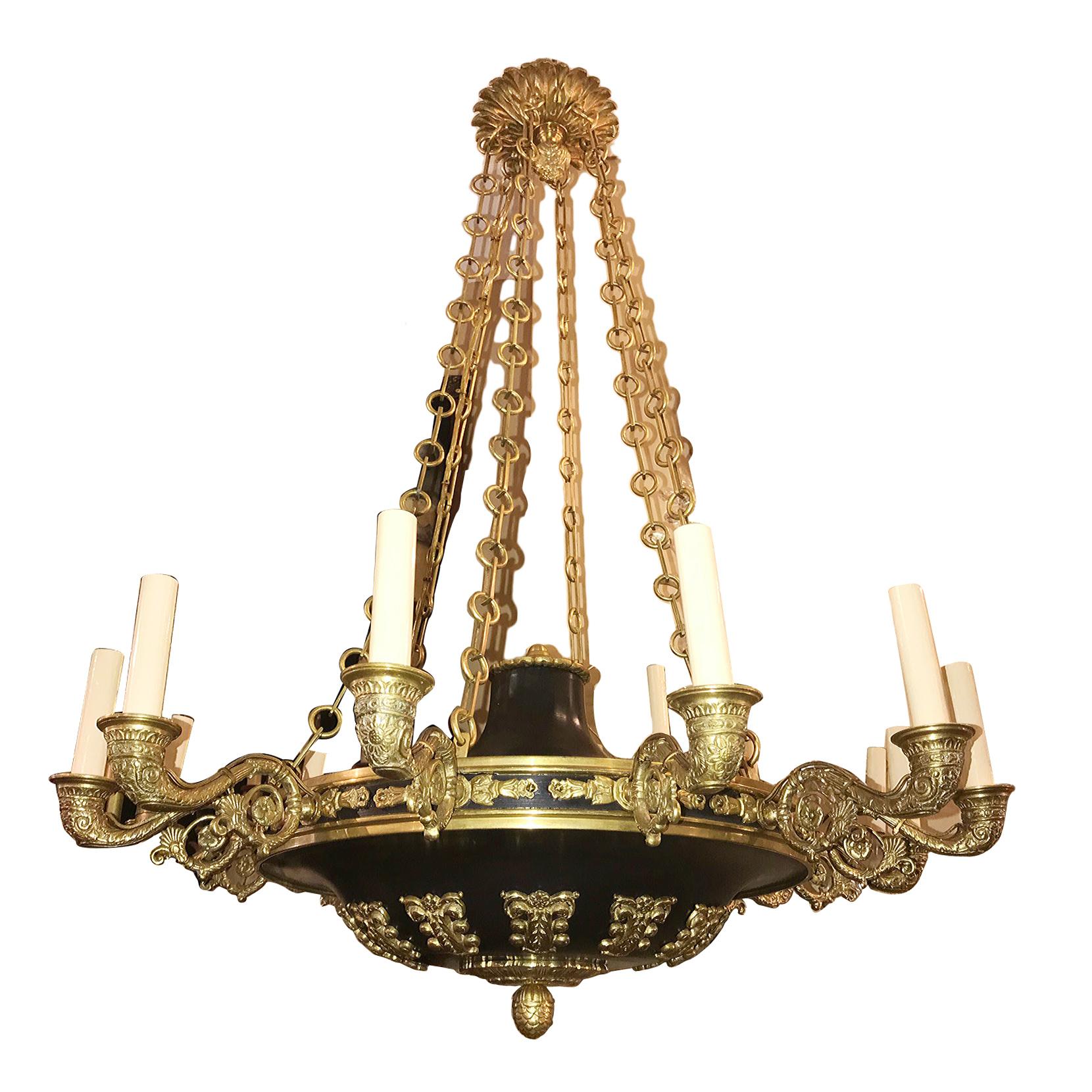 Pair of Empire Style Chandeliers, Sold Individually For Sale