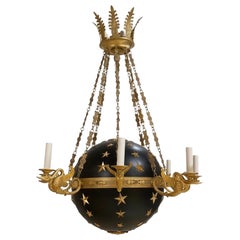Empire style chandelier. With swans heads