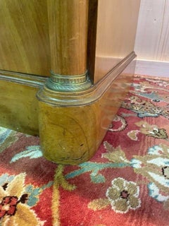 Empire Style Chest of Drawers in Walnut and Green Marble, 20th Century