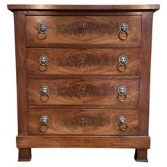 Empire Style Chest of Drawers with Lion's Head Drop Handles, 19th Century