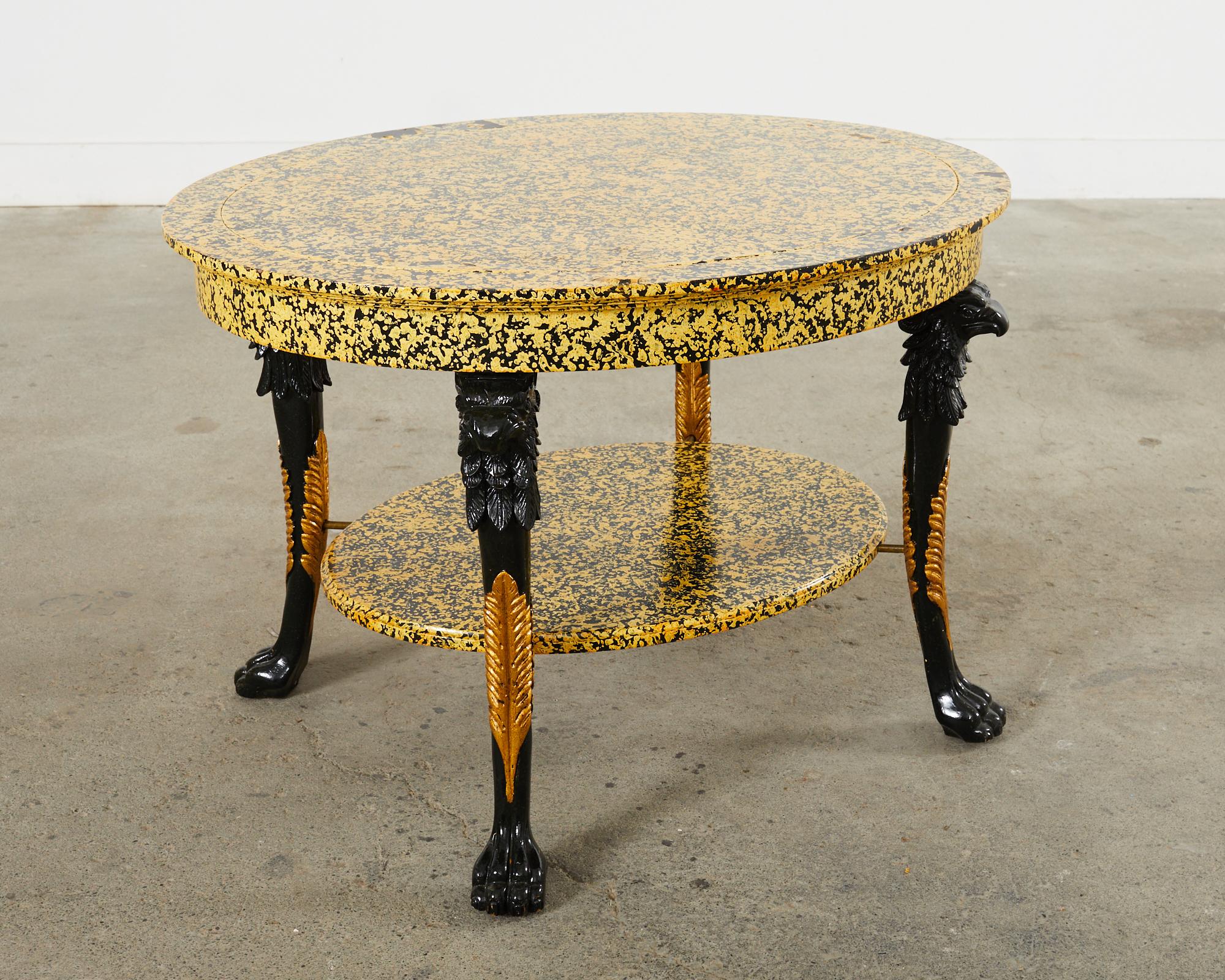 Empire Style Coffee Table Lacquer Speckled by Ira Yeager For Sale 3