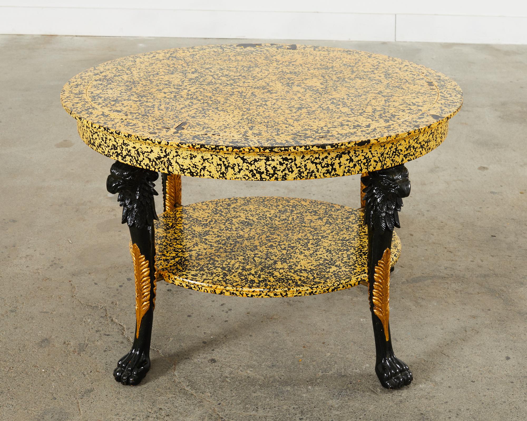 Mexican Empire Style Coffee Table Lacquer Speckled by Ira Yeager For Sale