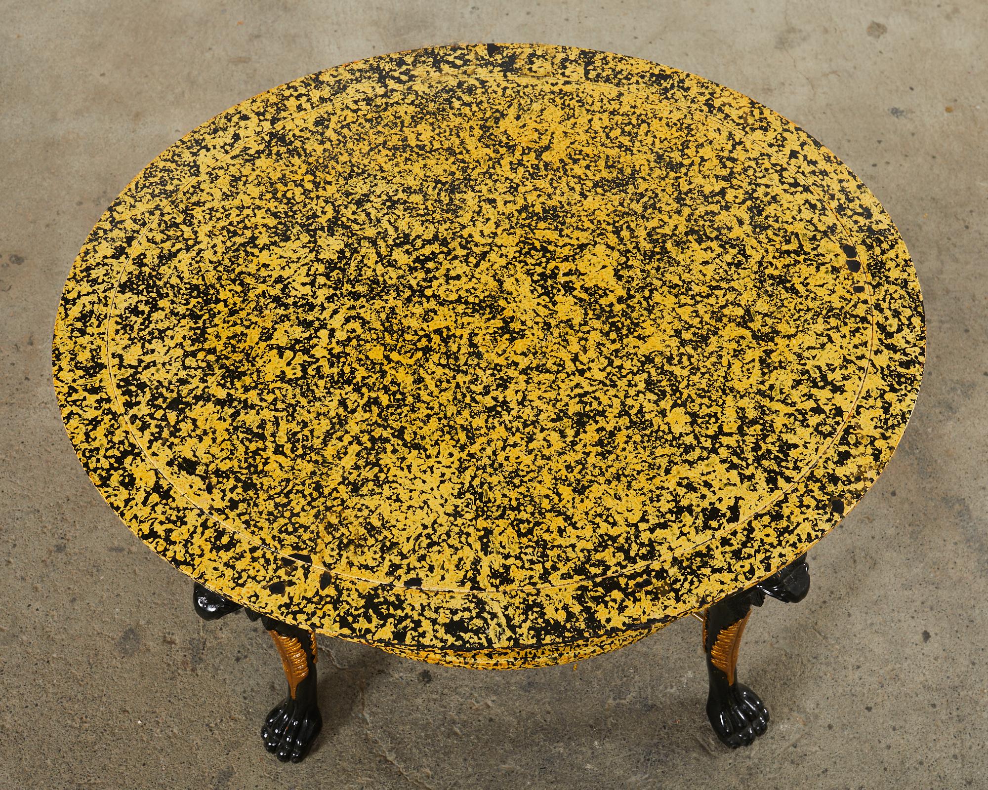 Empire Style Coffee Table Lacquer Speckled by Ira Yeager In Good Condition For Sale In Rio Vista, CA