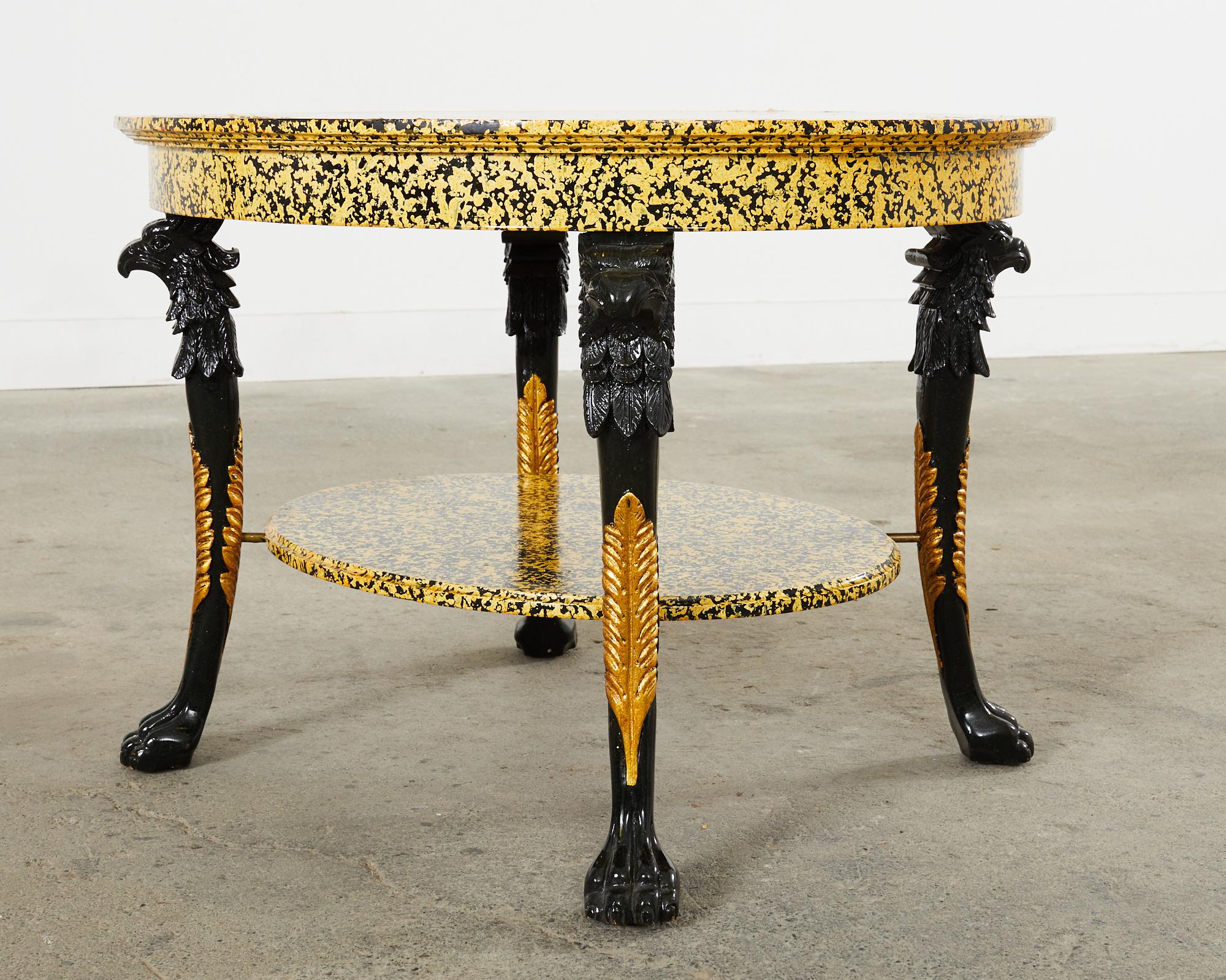 20th Century Empire Style Coffee Table Lacquer Speckled by Ira Yeager For Sale